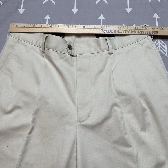 Nordstrom Men's Pants Khaki Trousers 35x30 100% Cotton‎ Pleated Straight Legs - Picture 5 of 8